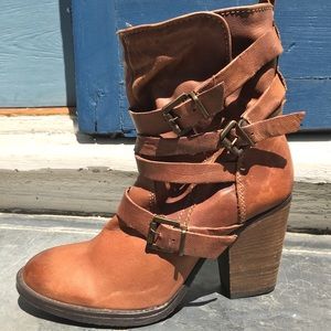 Steve Madden Strappy Steampunk Heeled Leather Boot